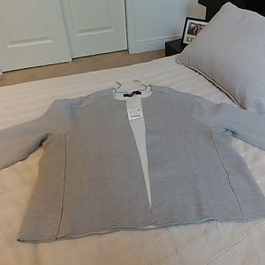 Grey knit sweater jacket